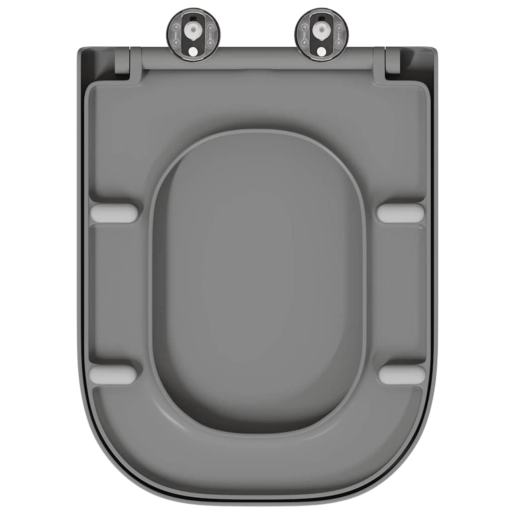 Sedile del WC con rilascio rapido Grigio 44.5 x 35 x 3.6 cm