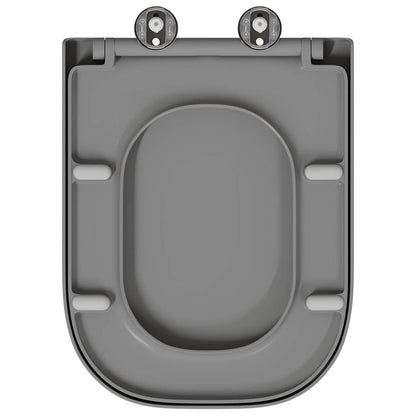 Sedile del WC con rilascio rapido Grigio 44.5 x 35 x 3.6 cm