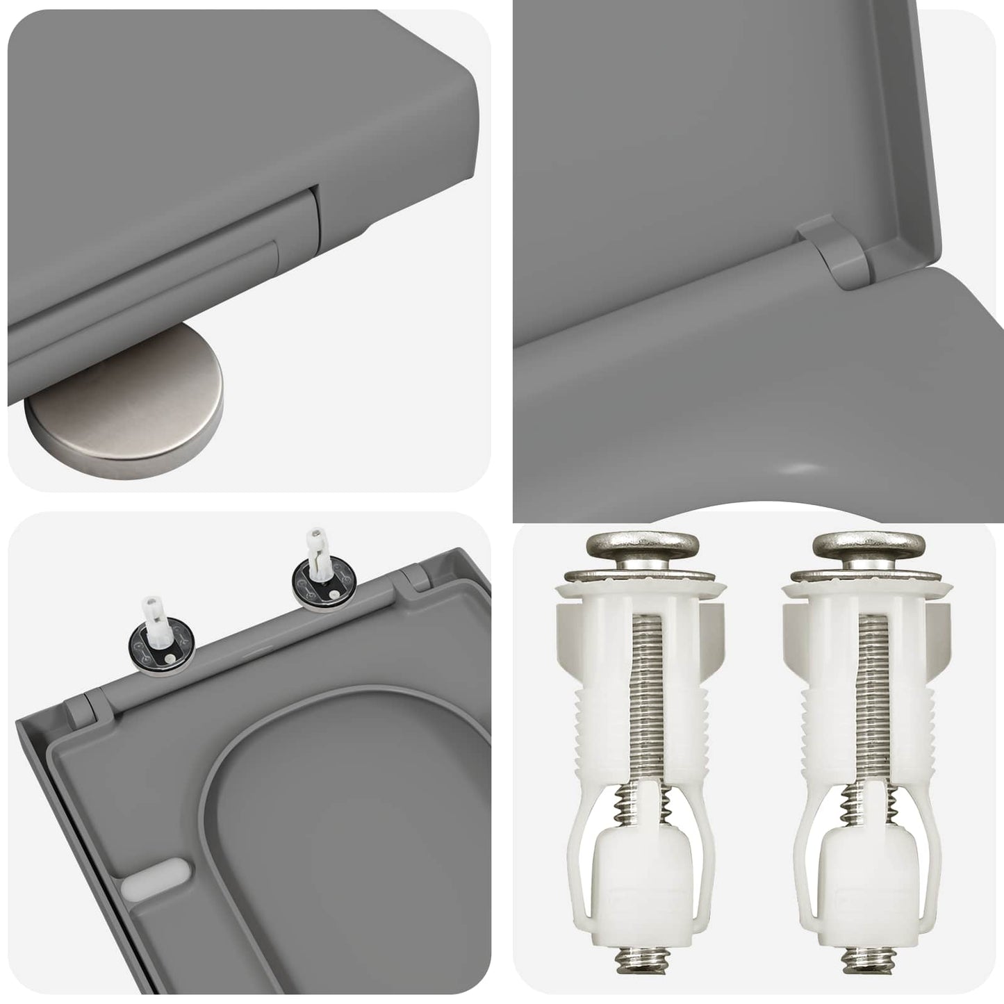 Sedile del WC Grigio 47,5 x 35 x 3,6 cm Duroplast | homemem39