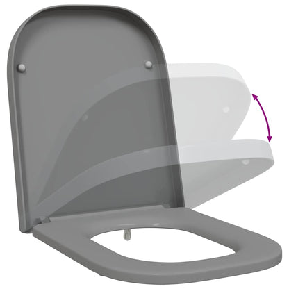 Sedile del WC con rilascio rapido Grigio 44.5 x 35 x 3.6 cm