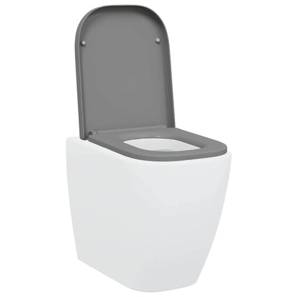 Sedile del WC con rilascio rapido Grigio 44.5 x 35 x 3.6 cm