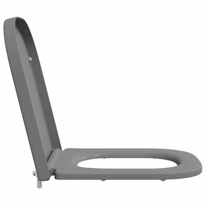 Sedile del WC con rilascio rapido Grigio 44.5 x 35 x 3.6 cm