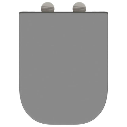 Sedile del WC con rilascio rapido Grigio 44.5 x 35 x 3.6 cm