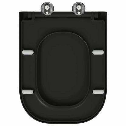 Sedile del WC con rilascio rapido Nero 44.5 x 35 x 3.6 cm