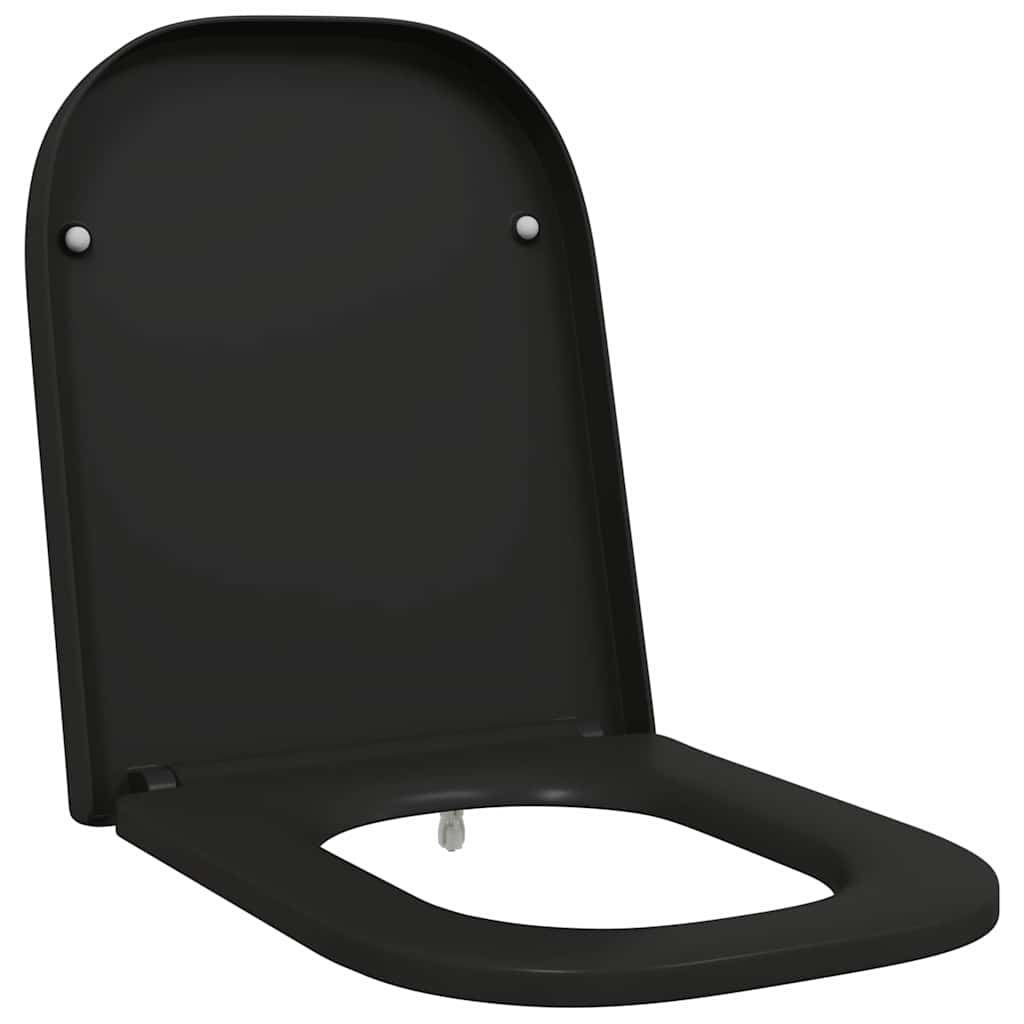 Sedile del WC con rilascio rapido Nero 44.5 x 35 x 3.6 cm