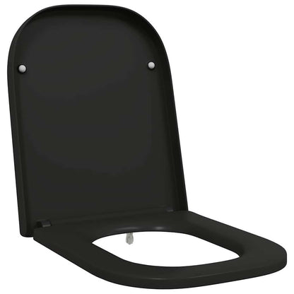 Sedile del WC con rilascio rapido Nero 44.5 x 35 x 3.6 cm
