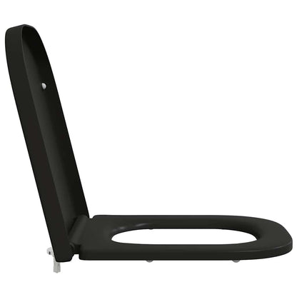 Sedile del WC con rilascio rapido Nero 44.5 x 35 x 3.6 cm