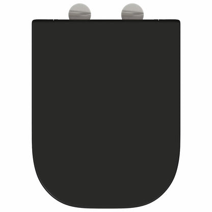 Sedile del WC con rilascio rapido Nero 44.5 x 35 x 3.6 cm