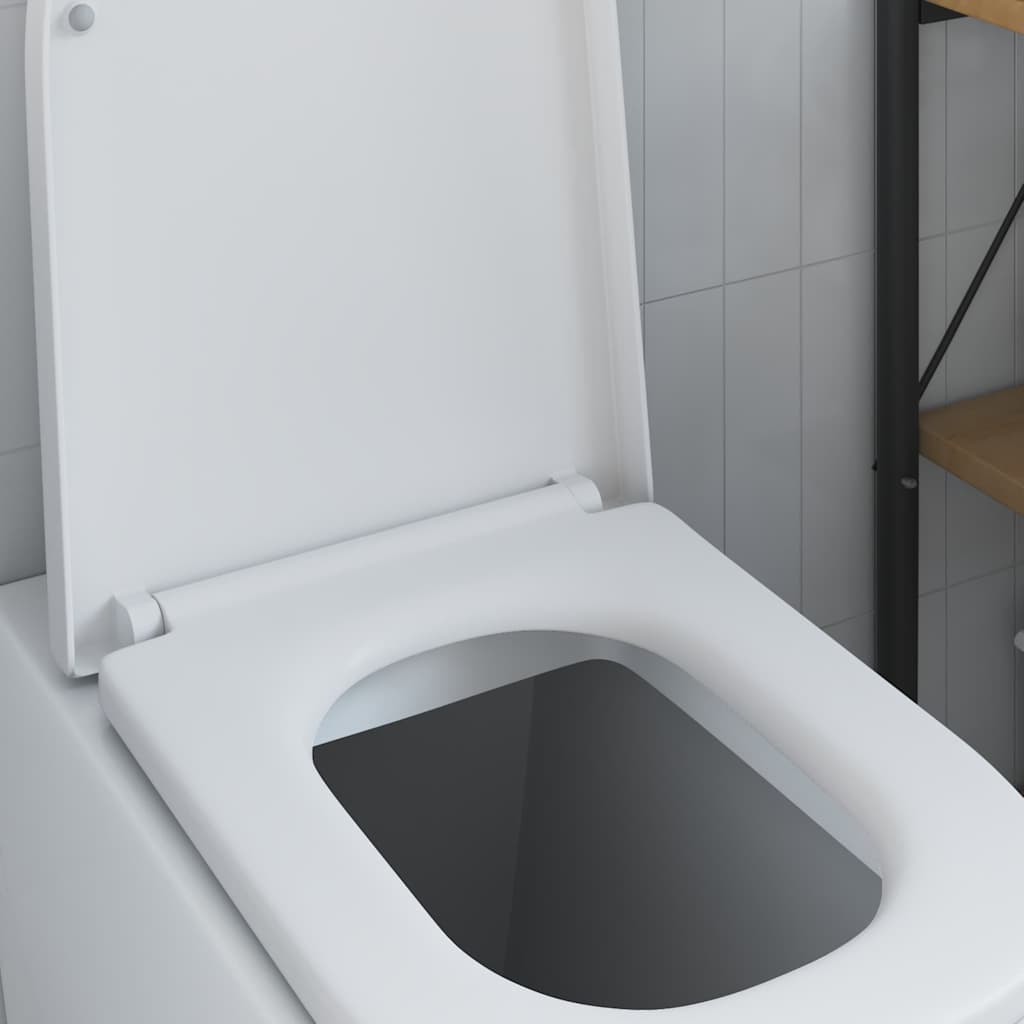 Sedile del WC con rilascio rapido Bianco 44.5 x 35 x 3.6 cm
