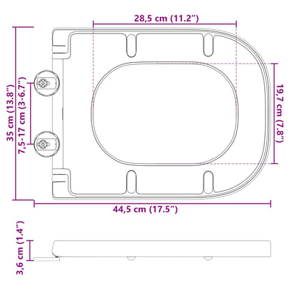 Sedile del WC Bianco 47,5 x 35 x 3,6 cm Duroplast