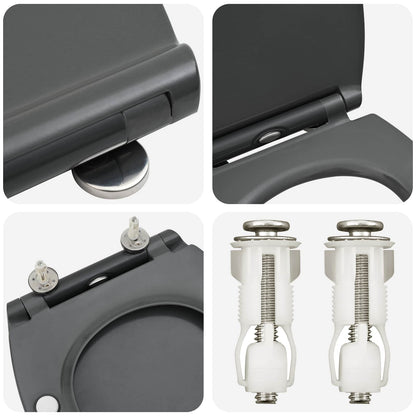 Sedile del WC Antracite 47 x 37,5 x 3,8 cm Duroplast