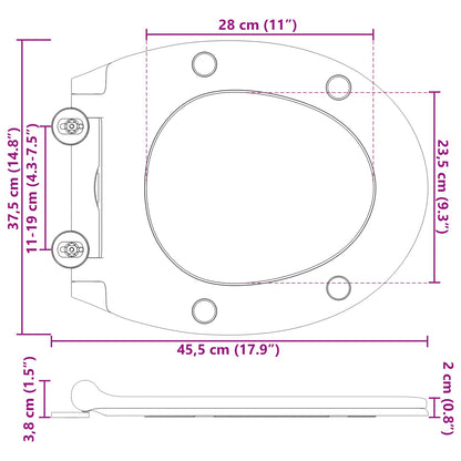 Sedile del WC Antracite 47 x 37,5 x 3,8 cm Duroplast