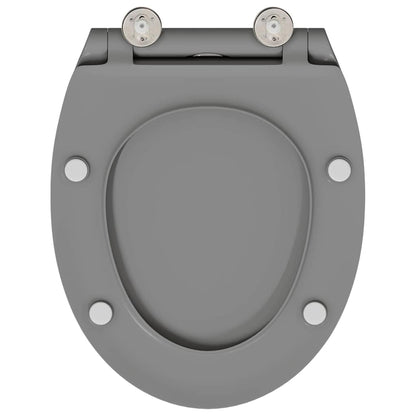 Sedile del WC con rilascio rapido Grigio 45.5 x 37.5 x 3.8 cm