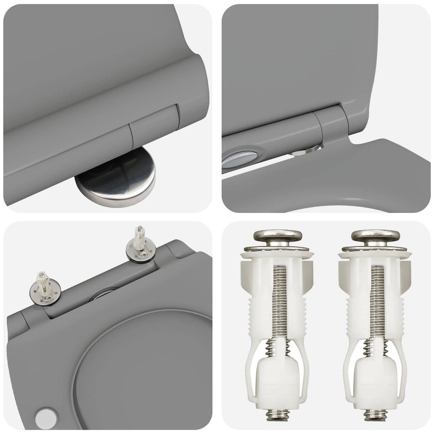 Sedile del WC Grigio 47 x 37,5 x 3,8 cm Duroplast