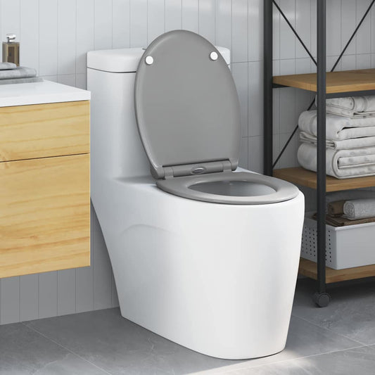 Sedile del WC con rilascio rapido Grigio 45.5 x 37.5 x 3.8 cm