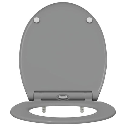 Sedile del WC con rilascio rapido Grigio 45.5 x 37.5 x 3.8 cm