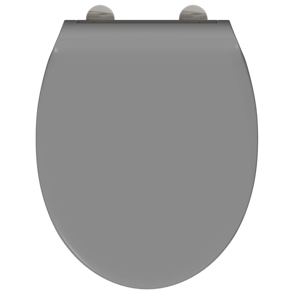 Sedile del WC con rilascio rapido Grigio 45.5 x 37.5 x 3.8 cm