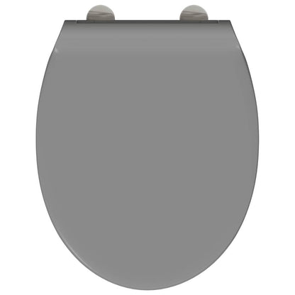 Sedile del WC con rilascio rapido Grigio 45.5 x 37.5 x 3.8 cm