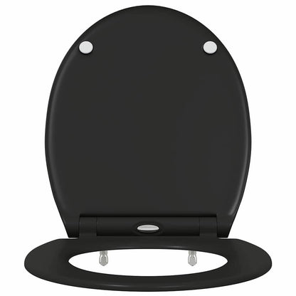Sedile del WC con rilascio rapido Nero 45.5 x 37.5 x 3.8 cm