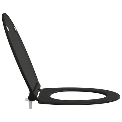 Sedile del WC con rilascio rapido Nero 45.5 x 37.5 x 3.8 cm
