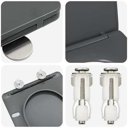 Sedile del WC con rilascio rapido Antracite 44 x 36.4 x 3.4 cm