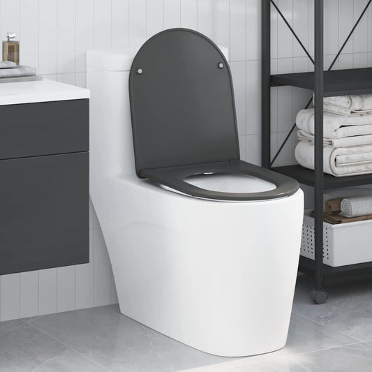 Sedile del WC con rilascio rapido Antracite 44 x 36.4 x 3.4 cm