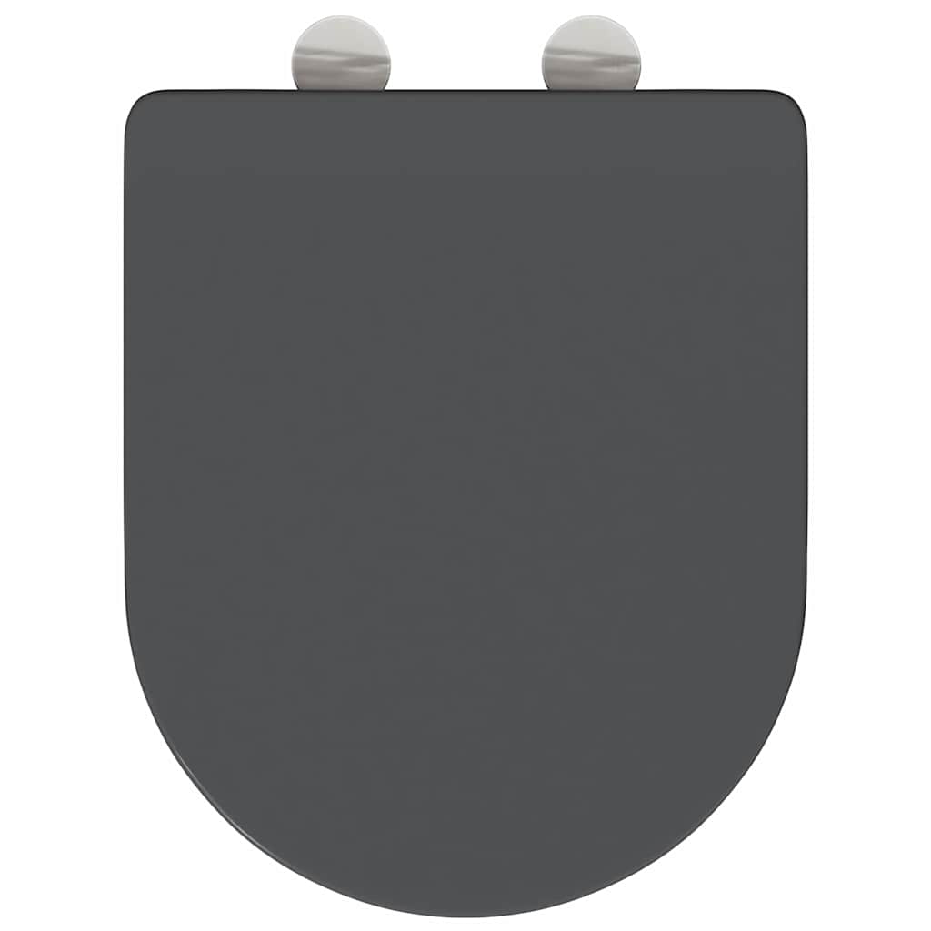 Sedile del WC con rilascio rapido Antracite 44 x 36.4 x 3.4 cm
