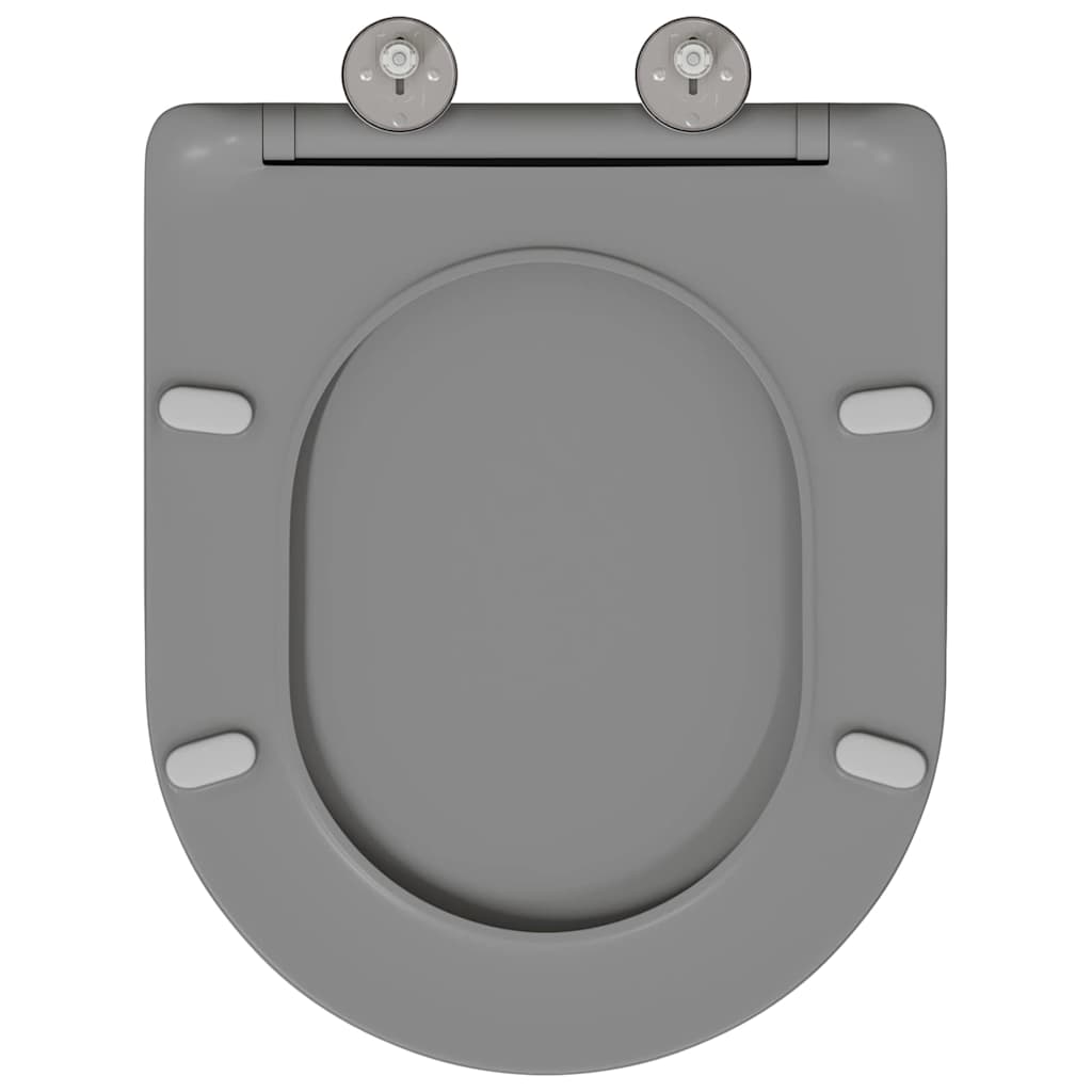 Sedile del WC con rilascio rapido Grigio 44 x 36.4 x 3.4 cm