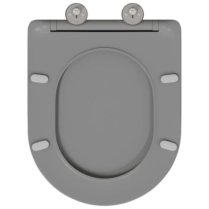 Sedile del WC con rilascio rapido Grigio 44 x 36.4 x 3.4 cm