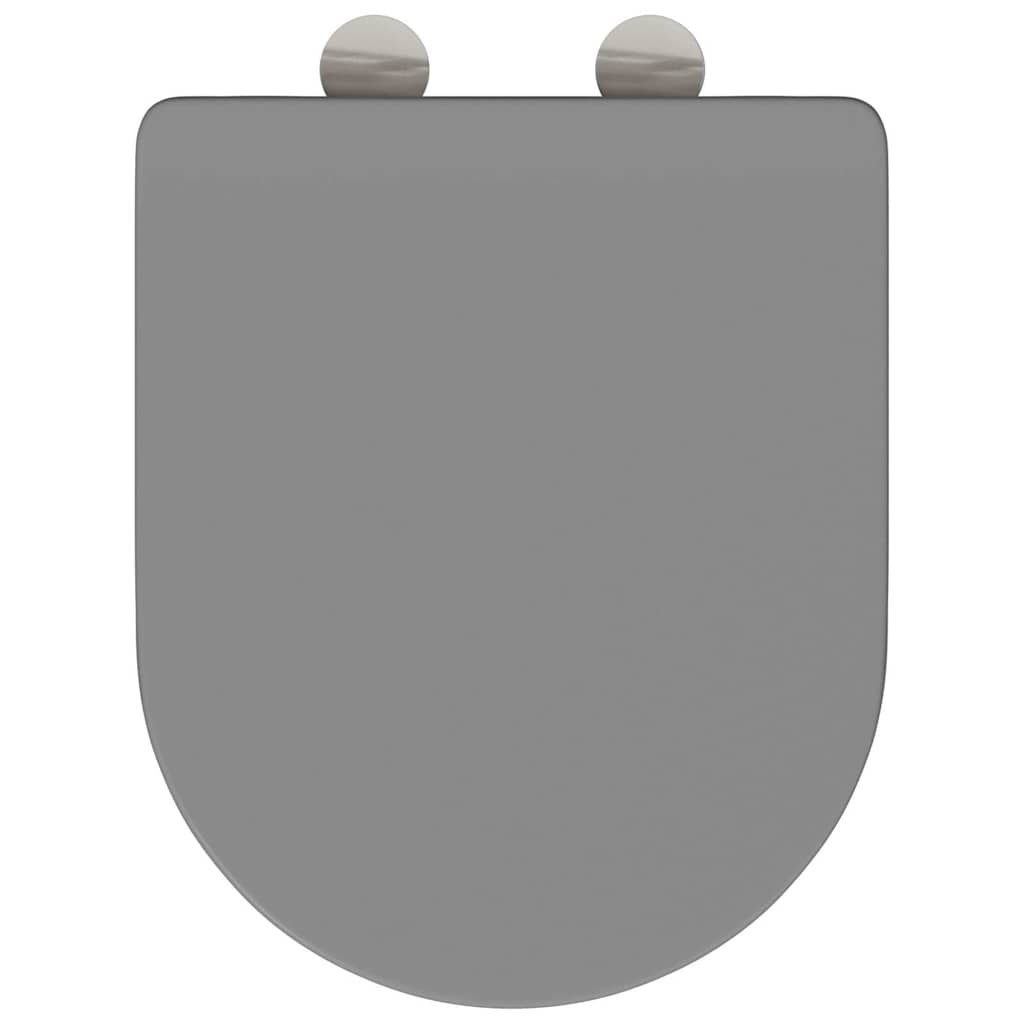 Sedile del WC con rilascio rapido Grigio 44 x 36.4 x 3.4 cm