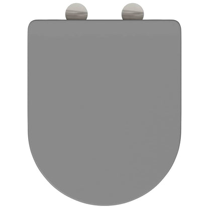 Sedile del WC con rilascio rapido Grigio 44 x 36.4 x 3.4 cm