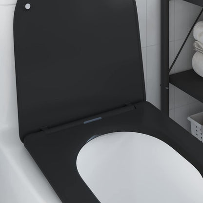 Sedile del WC con rilascio rapido Nero 44 x 36.4 x 3.4 cm