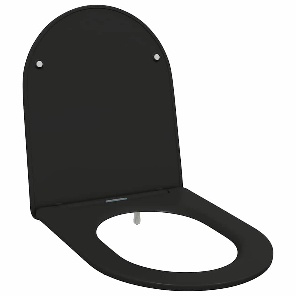 Sedile del WC con rilascio rapido Nero 44 x 36.4 x 3.4 cm