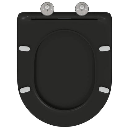 Sedile del WC con rilascio rapido Nero 44 x 36.4 x 3.4 cm