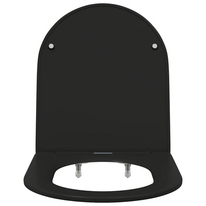 Sedile del WC con rilascio rapido Nero 44 x 36.4 x 3.4 cm