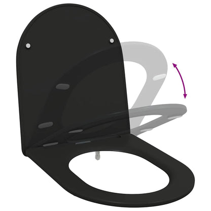 Sedile del WC con rilascio rapido Nero 44 x 36.4 x 3.4 cm