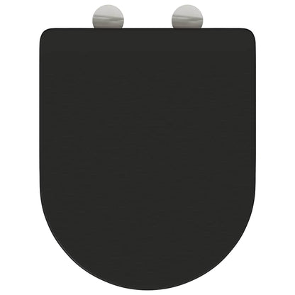 Sedile del WC con rilascio rapido Nero 44 x 36.4 x 3.4 cm