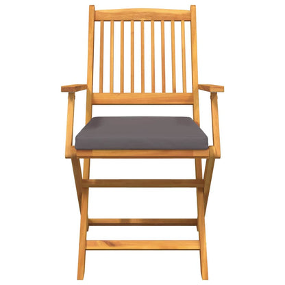 Sedia pieghevole con cuscino 4 pcs Grigio 49 x 57.5 x 92cm