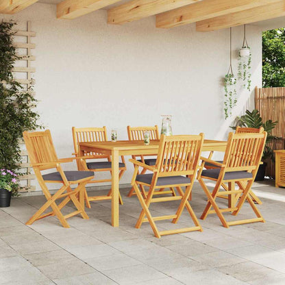 Sedia pieghevole con cuscino 6 pcs Grigio 49 x 57.5 x 92cm