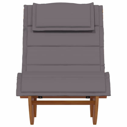 Lettino da sole con cuscino 2 pcs Marrone 60 x 154 x 74cm