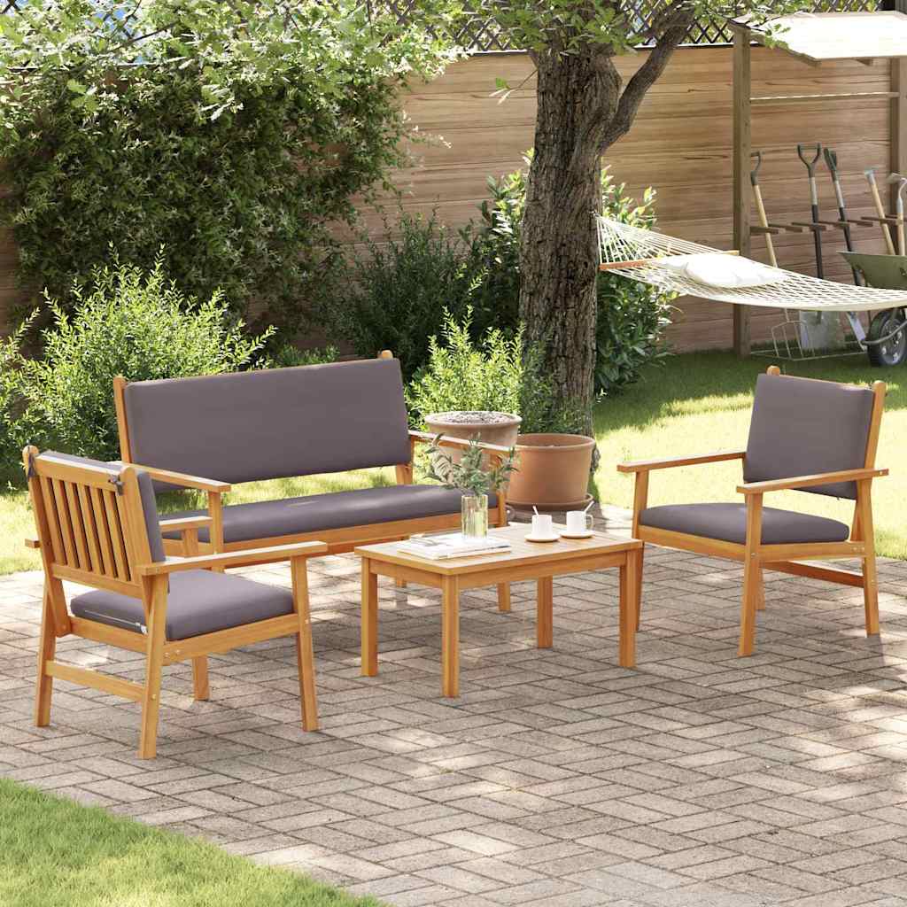 Set Divano da Giardino con cuscino 4 pcs Marrone 75 x 45 x 38cm
