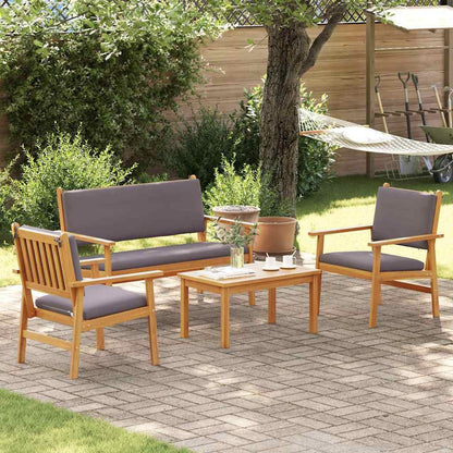 Set Divano da Giardino con cuscino 4 pcs Marrone 75 x 45 x 38cm