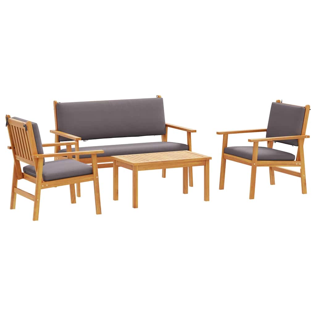 Set Divano da Giardino con cuscino 4 pcs Marrone 75 x 45 x 38cm