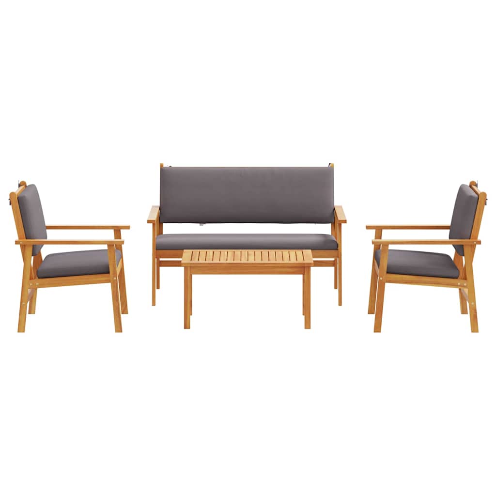 Set Divano da Giardino con cuscino 4 pcs Marrone 75 x 45 x 38cm