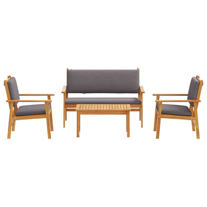 Set Divano da Giardino con cuscino 4 pcs Marrone 75 x 45 x 38cm