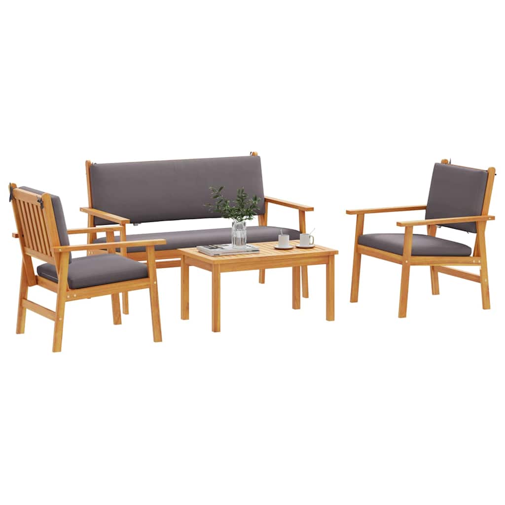 Set Divano da Giardino con cuscino 4 pcs Marrone 75 x 45 x 38cm
