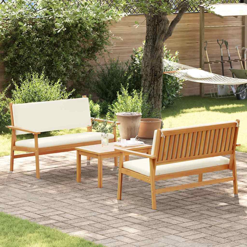 Set Divano da Giardino 3 pcs Marrone 120 x 65,5 x 79 cm | homemem39