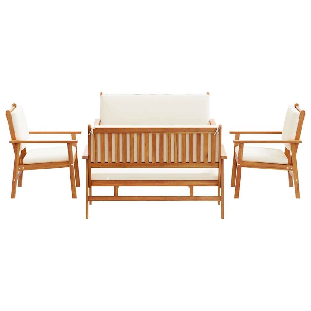 Set Divano da Giardino 5 pcs Marrone Legno di Acacia Massello | homemem39