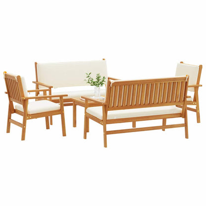 Set Divano da Giardino 5 pcs Marrone Legno di Acacia Massello | homemem39