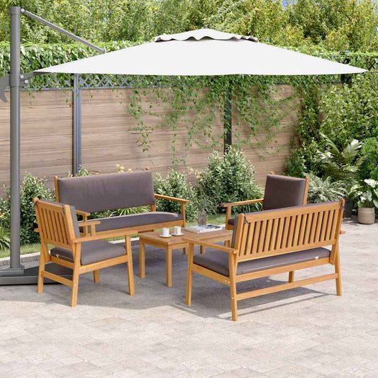 Set Divano da Giardino con cuscino 5 pcs Marrone 75 x 45 x 38cm